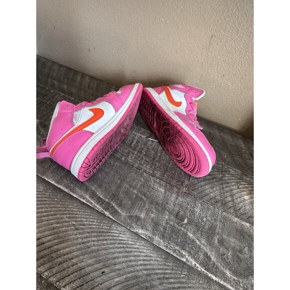 Nike Jordan 1 Mid TD Orange/Pink (DX3239-681 )Toddler Girls Size 10c - Picture 5 of 5